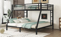 Metal Queen Over King Bunk Bed For Teens And Adults,Space Saving Noise Reduced No Box Spring Needed, Black Black Metal