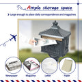 Mailbox Cast Aluminum Black Mail Box Postal Box Security Heavy Duty Black Aluminium