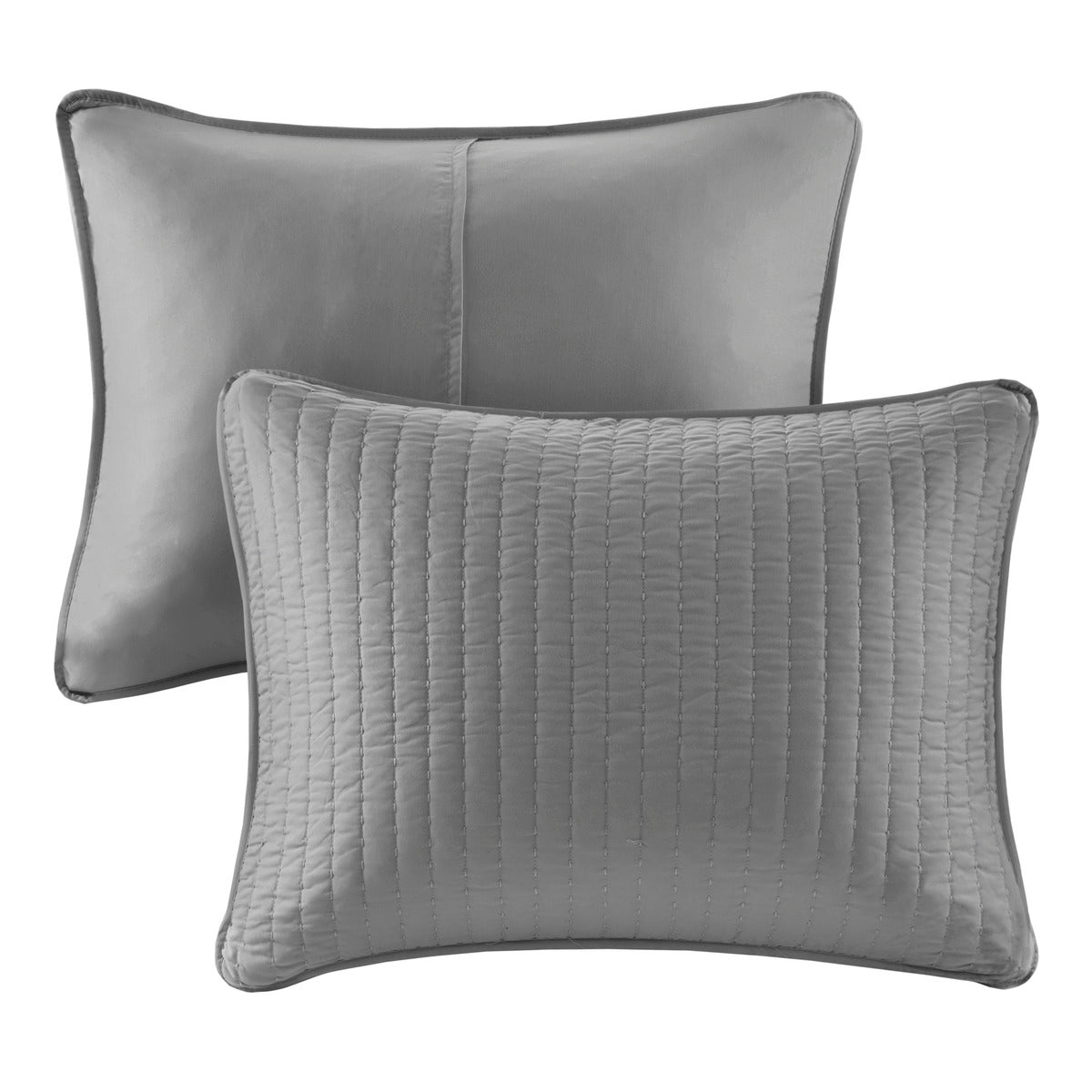 3 Piece Quilt Set Grey King Cal King King Grey Cotton