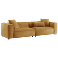 Conner Cognac Corduroy Sofa 110