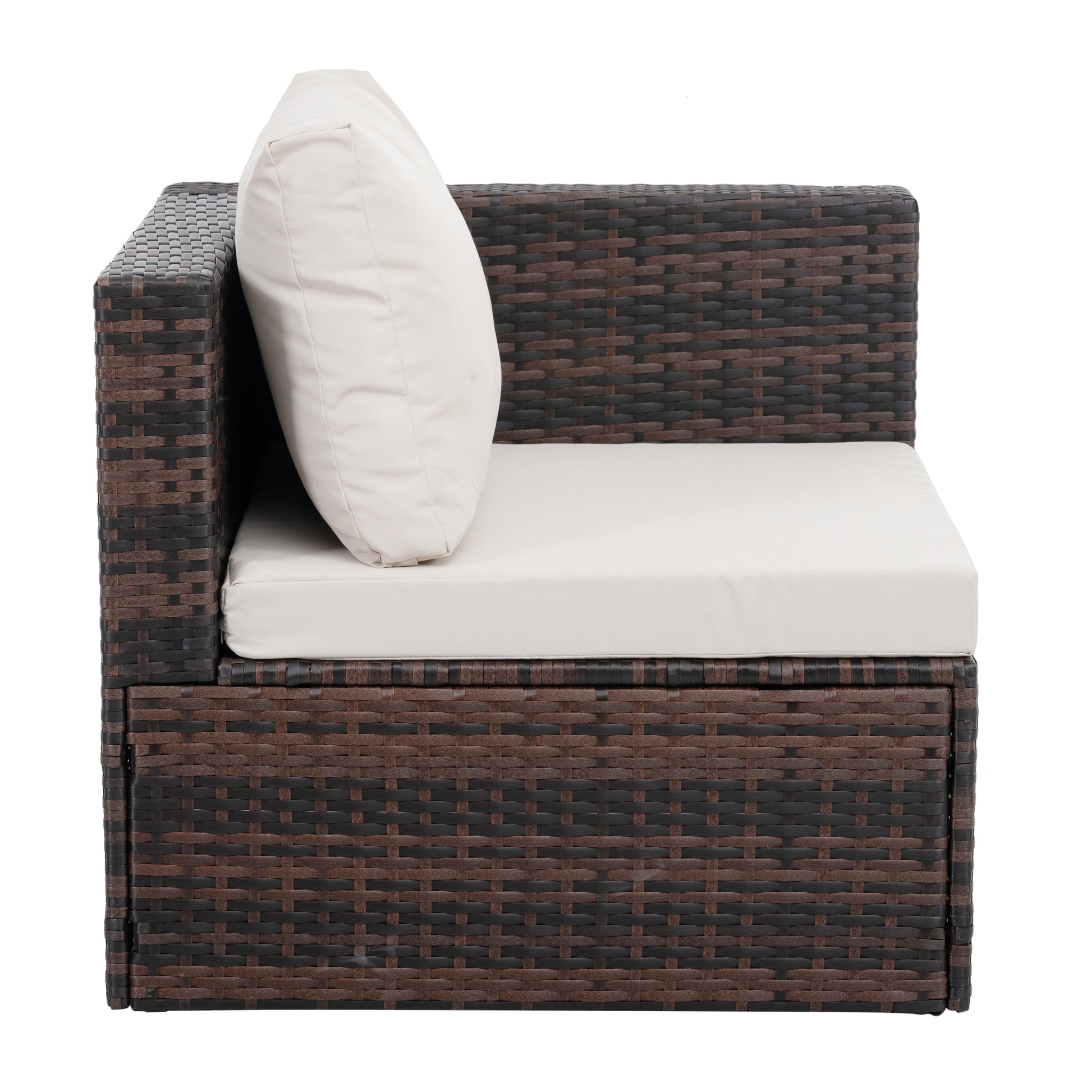 Patio Furniture, Outdoor Furniture, Seasonal Pe Wicker Furniture, 5 Set Wicker Furniture With Tempered Glass Coffee Table Brown Seats 4 Pe Rattan Iron Waterproof Fabric