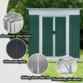 Outdoor Storage Sheds 6Ftx4Ft Pent Roof Green Green Garden & Outdoor Metal