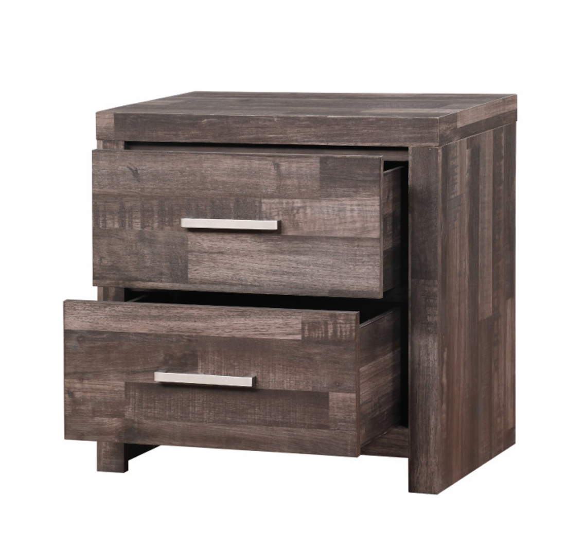 Juniper Dark Cherry Finish Nightstand Dark Brown Synthetic Wood