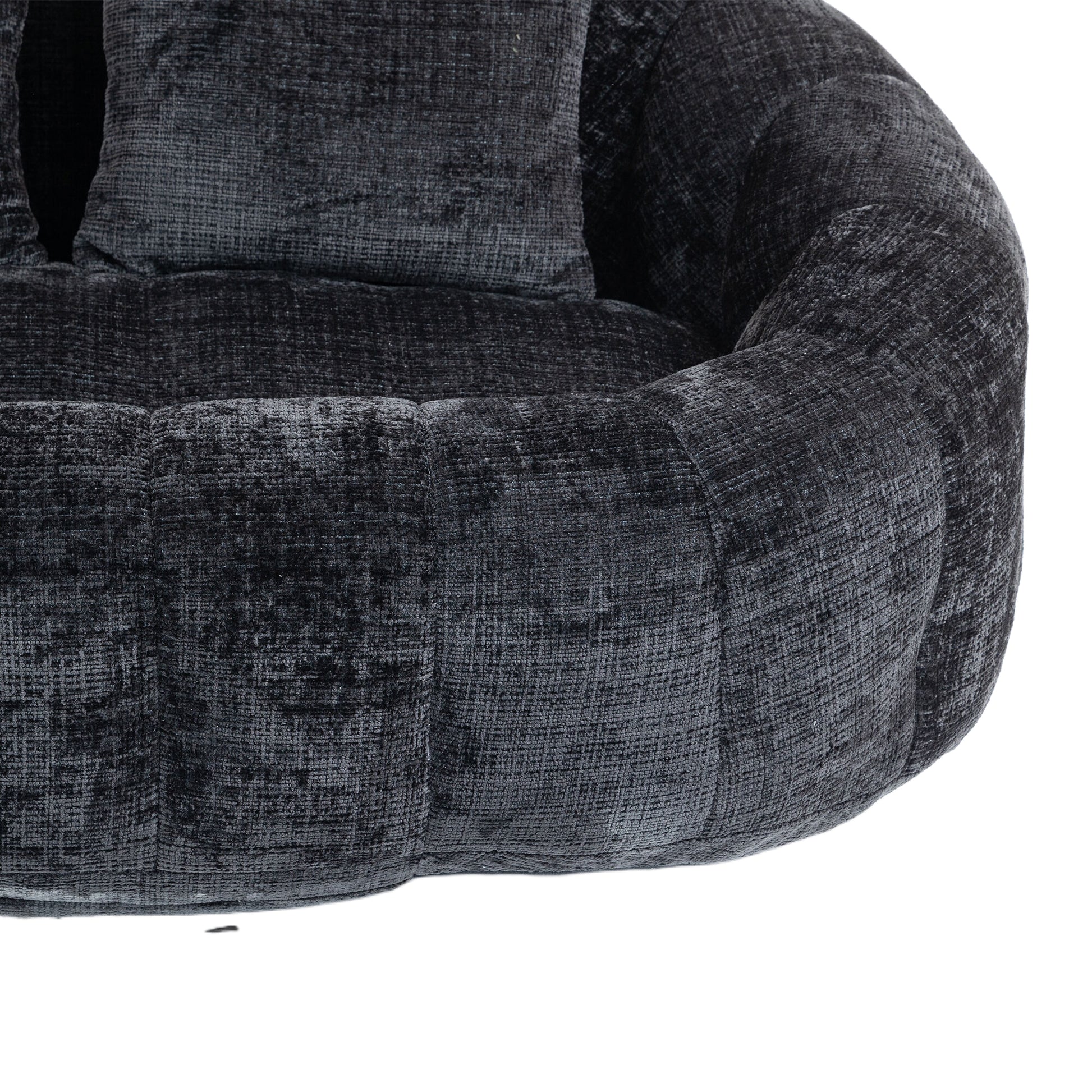 Coolmore Bean Bag Sofa Lazy Sofa Durable Comfort Lounger High Back Bean Bag Chair Couch For Adults And Kids, Indoor & Outdoor, Accent Floor Soft Lounge Chair Black Chenille Black Foam Chenille 2 Seat