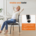 Mesh Back Stacking Arm Chairsupholstered Fabric Stacking Chairs, Sturdy Metal Stacking Chairs,Gray, 1 Pack Gray Abs