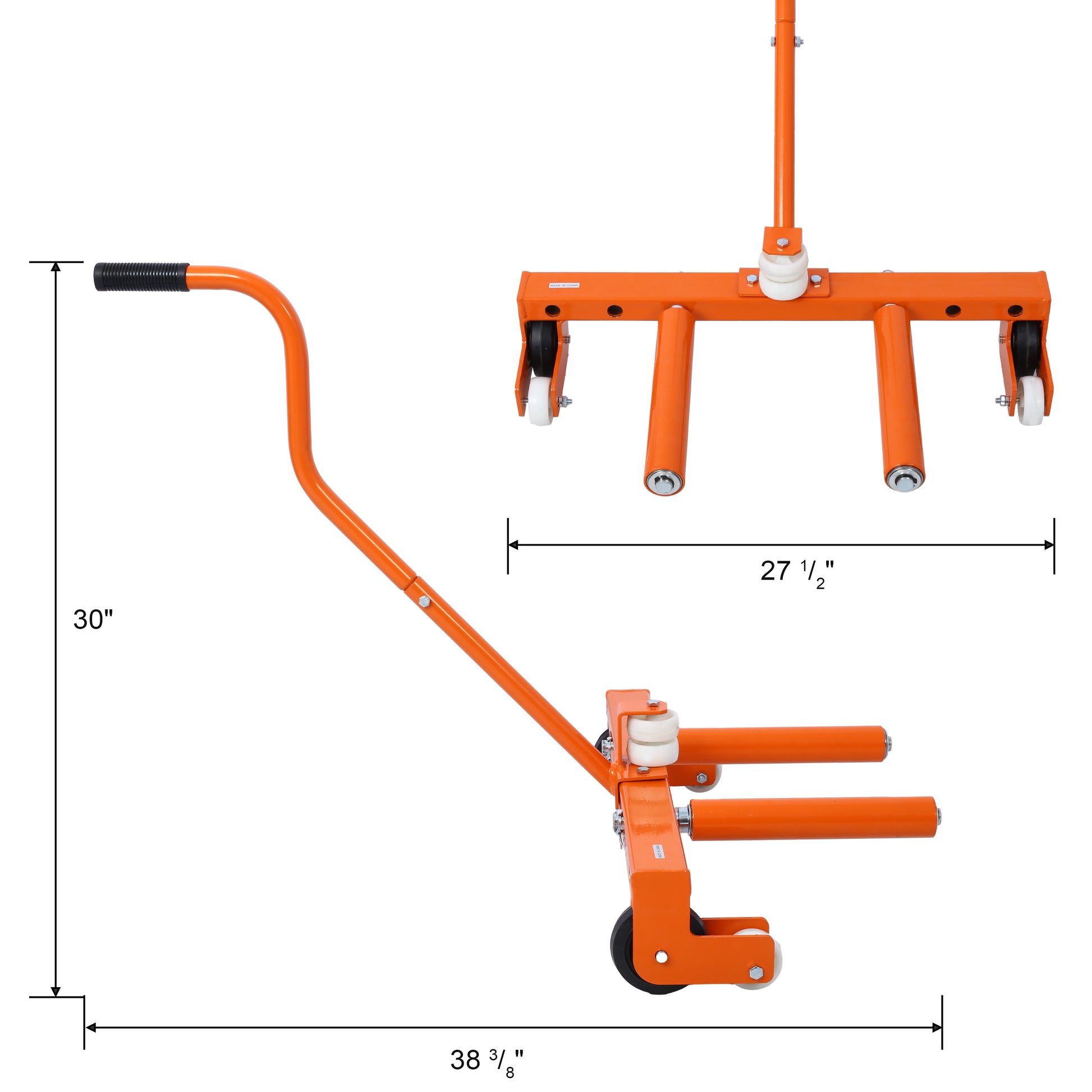 Heavy Duty Adjustable Tire Wheel Dolly For Workshop, Garage, Orange Orange Steel