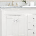 61'' Cararra White Marble Vanity Top&Ceramic Sink White Marble Marble