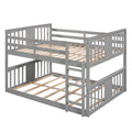 Full Over Full Bunk Bed With Ladder, Gray Old Sku :Lp000207Aae Full Gray Solid Wood