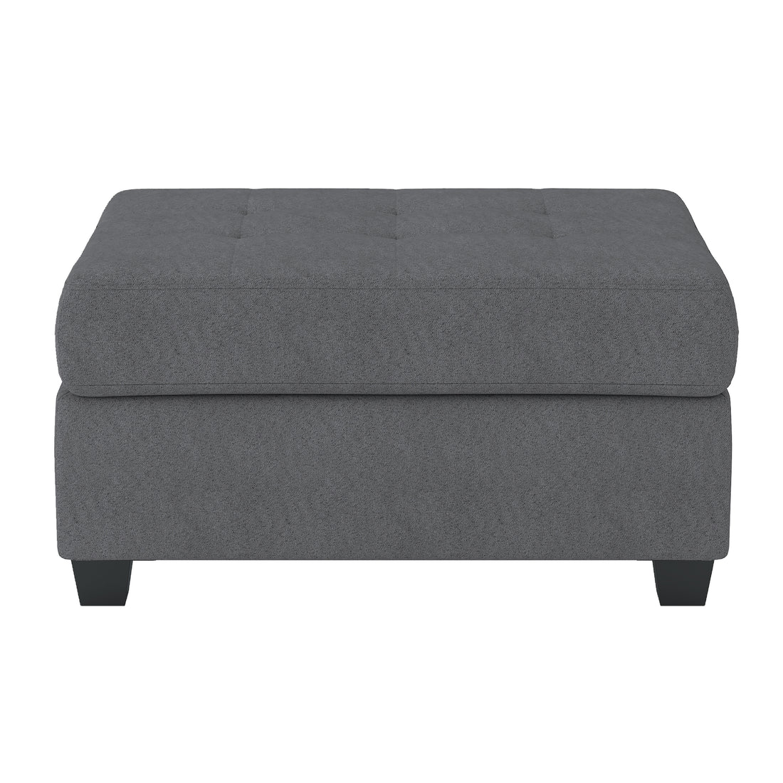 Modern Living Room 1Pc Storage Ottoman Tufted Top Dark Gray Fabric Upholstery Solid Wood Furniture Gray Microfiber Wood Primary Living Space Modern Rectangle With Storage Solid Wood