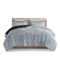 Shaggy Long Fur Comforter Mini Set Twin Grey Polyester