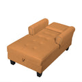 Chaise Lounge Indoor Sleeper Sofa Bed Chair Upholstered Lounge Chair For Bedroom Living Room With Rivets Brown Brown Corduroy
