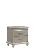 Valiant Nightstand Pearl Silver Silver White Wood