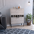 Staten Bar Cabinet, Two Door Flexible Cabinets, Light Gray Gray Particle Board Particle Board