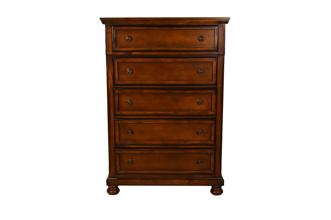 Baltimore Chest Made With Wood In Dark Walnut Color Walnut Drawer 5 Drawers & Above Bedroom Transitional Antique Wood