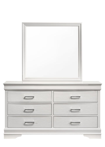 Modern Brooklyn 6 Drawer Dresser Made With Wood In White White Bedroom Modern Acacia Upholstered Wood