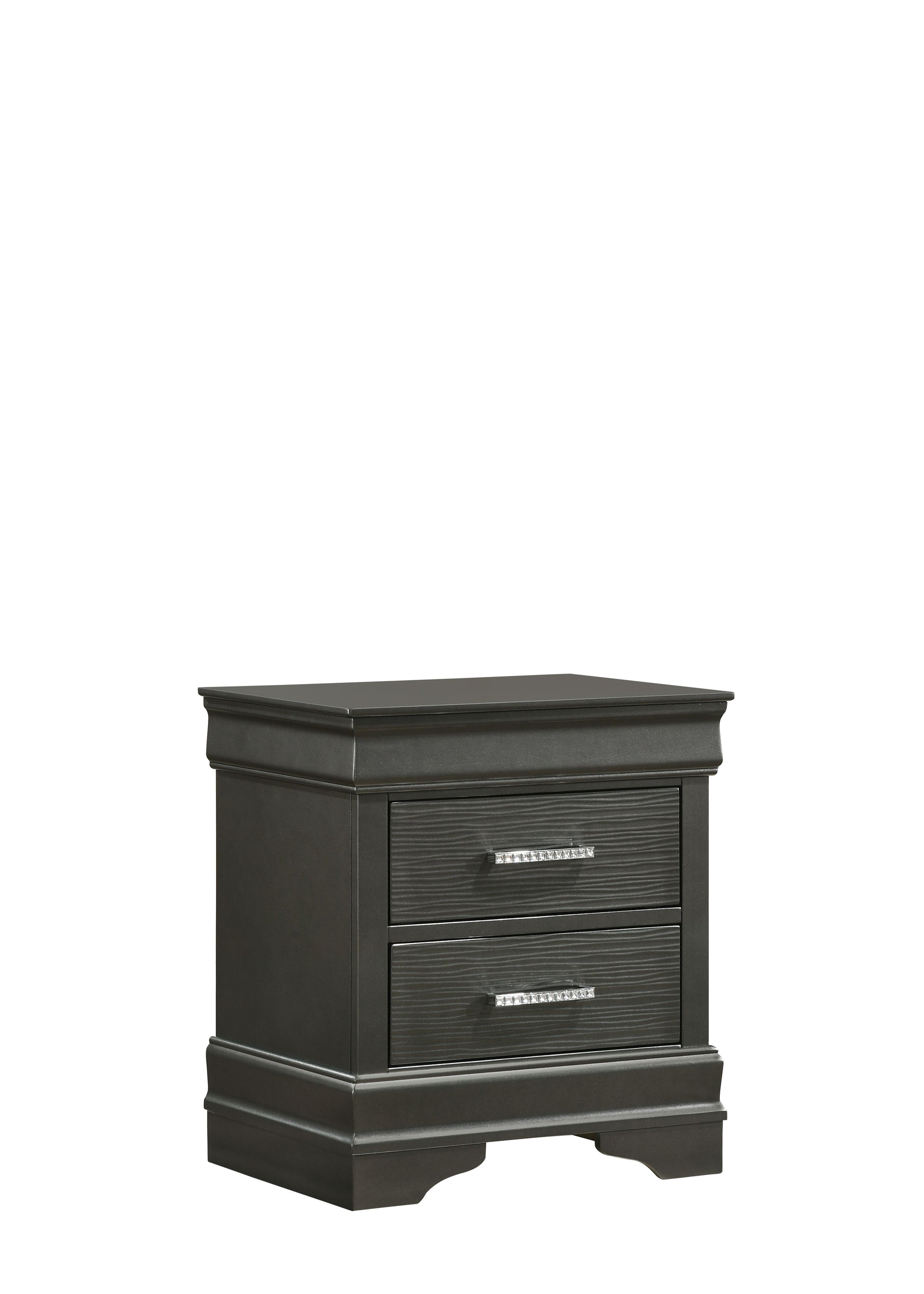 Modern Style Nightstand Made With Wood In Gray Gray 2 Drawers Bedroom Modern Acacia Drawers Upholstered Wood