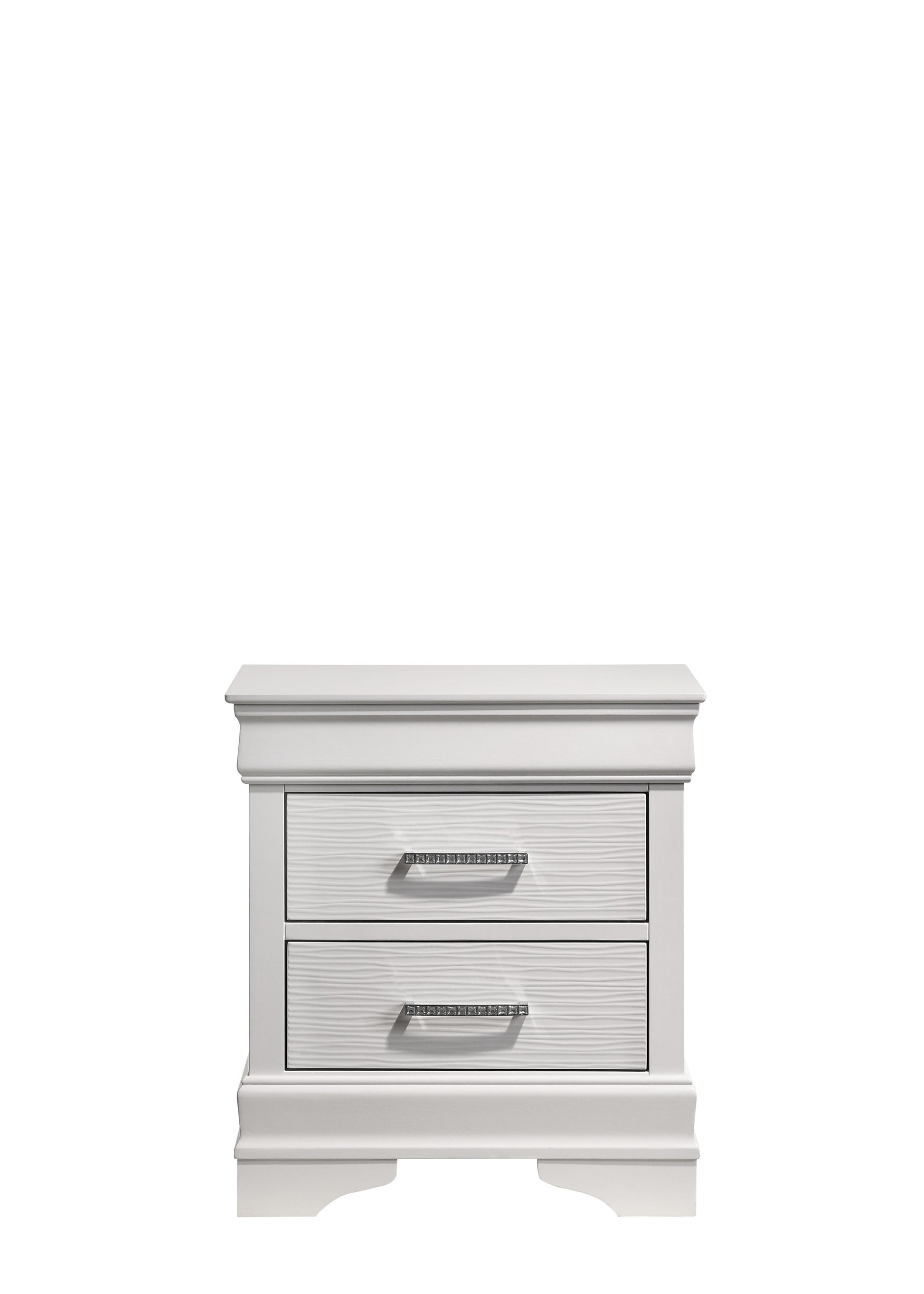 Brooklyn Modern Style 2 Drawer Nightstand Made With Wood In White White 2 Drawers Bedside Cabinet Bedroom Modern Acacia Drawers White Upholstered Wood