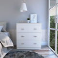Topaz Three Drawer Dresser, Superior Top, Handles, White White Particle Board Particle Board