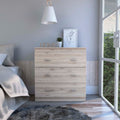 Topaz Three Drawer Dresser, Superior Top, Handles, Light Gray Gray Particle Board Particle Board