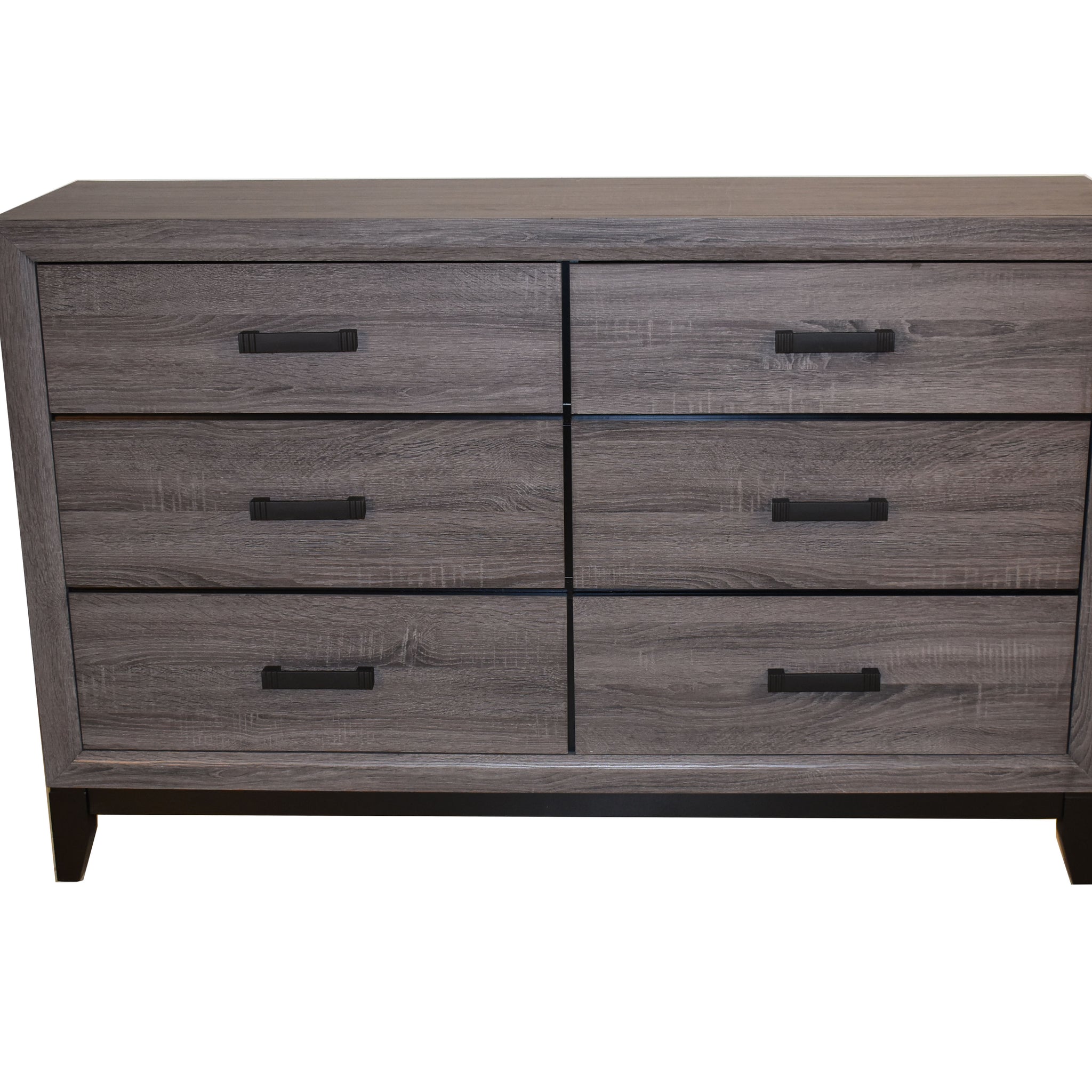 Sierra Contemporary Style 6 Drawer Dresser Made With Wood In Gray Gray Drawer 5 Drawers & Above Bedroom Ball Bearing Glides Modern Wood