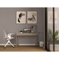 Computer Desk With Two Drawers Writinglight Gray Gray Particle Board Particle Board