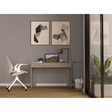 Acanto 2 Drawer Writing Computer Desk, Light Gray Gray Particle Board Particle Board