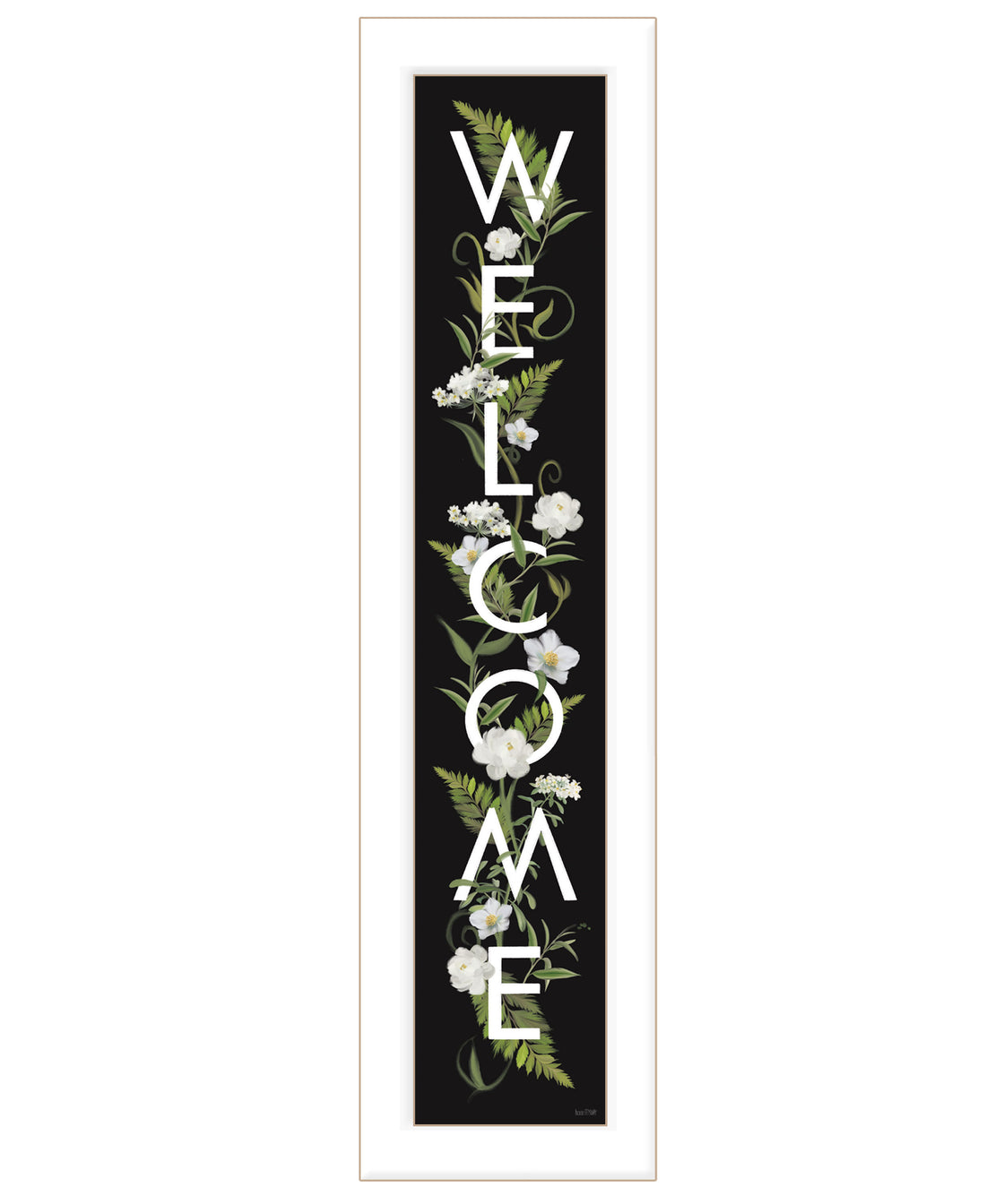 "Welcome Sign I" By House Fenway, Ready To Hang Framed Print, White Frame Multicolor Paper