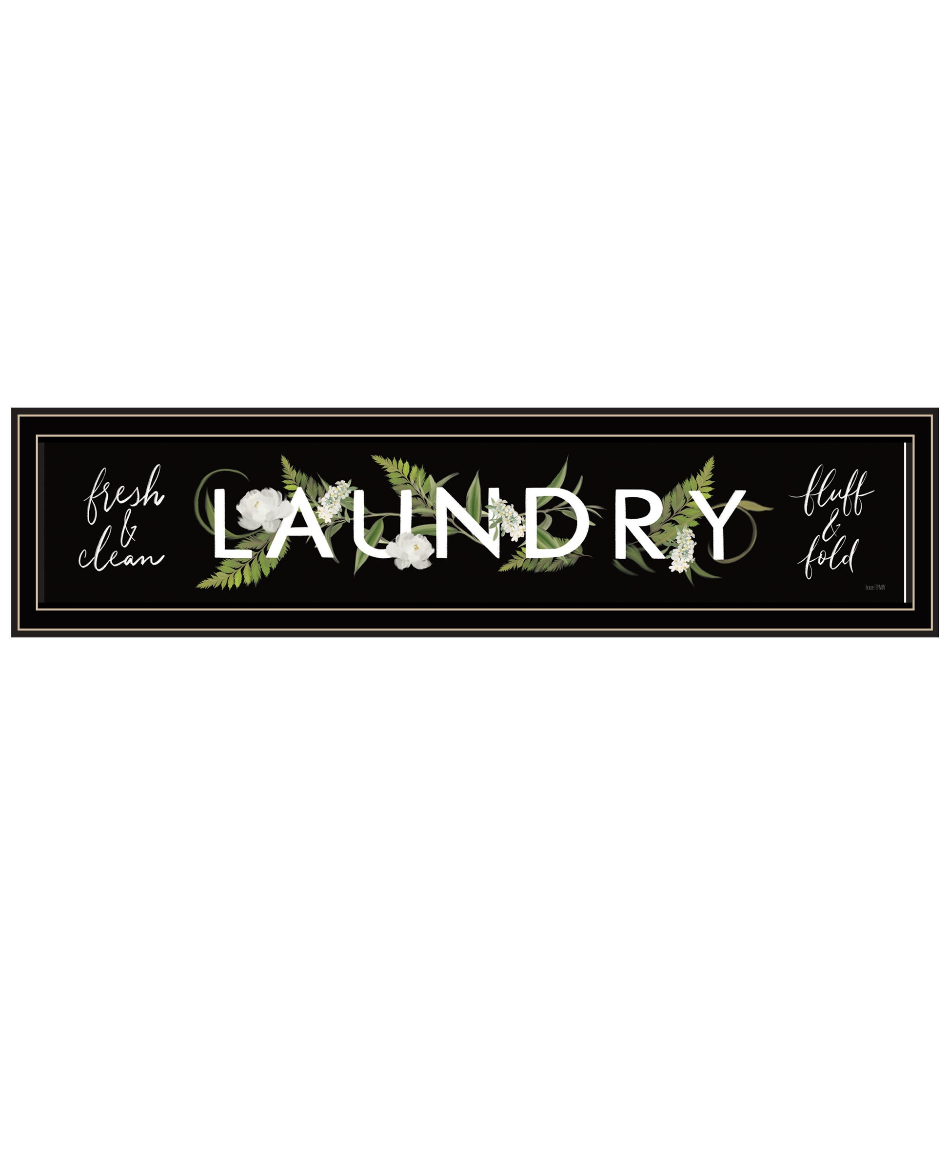"Laundry Fresh & Clean" By House Fenway, Ready To Hang Framed Print, Black Frame Multicolor Paper