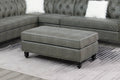 Living Room Xl Cocktail Ottoman Slate Greyaccent Studding Trim Wooden Legs Gray Primary Living Space Classic,Contemporary Rectangle Nailhead Trim Solid Wood