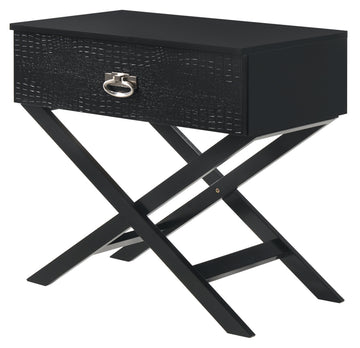 Xavier G0076 N Nightstandblack Black Particle Board