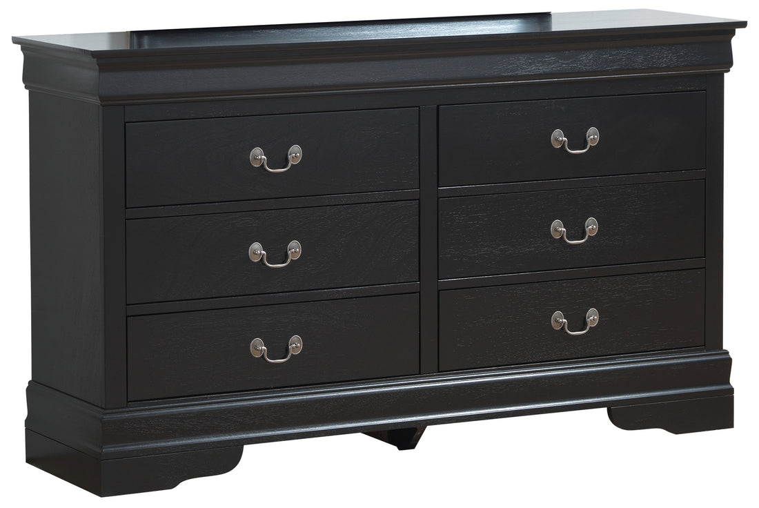 Louisphillipe G02150 D Dresserblack Black 5 Drawers & Above Partice Board Mdf Pine Wood