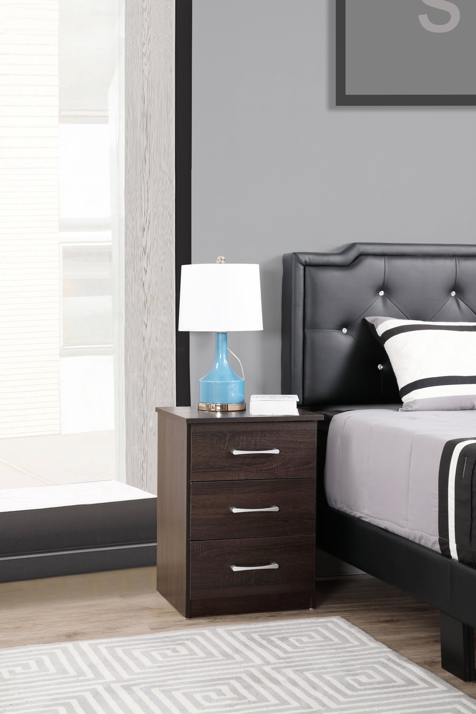Boston G025 N Nightstandwenge Brown Particle Board