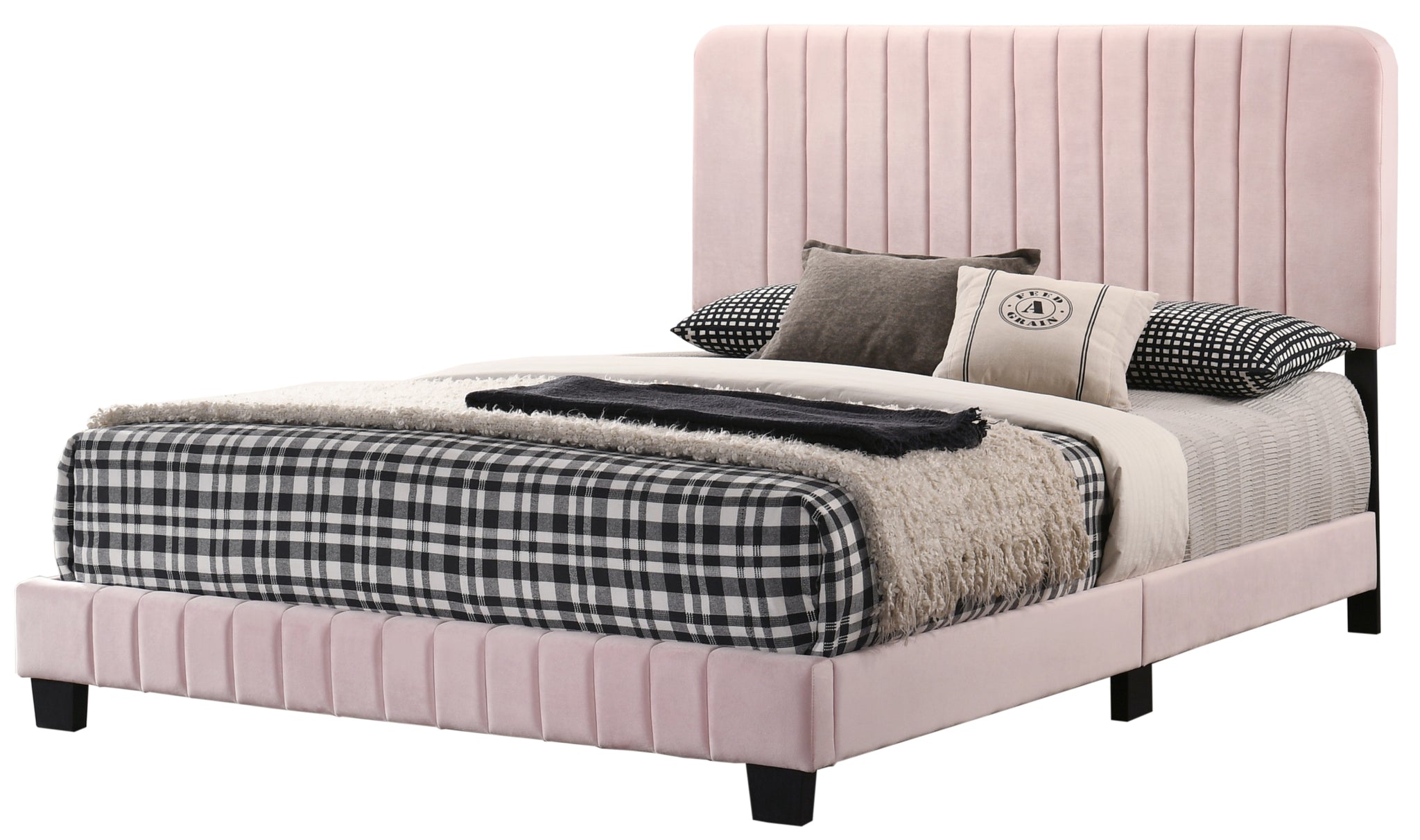 Lodi G0406 Kb Up King Bedpink Pink Foam Velvet