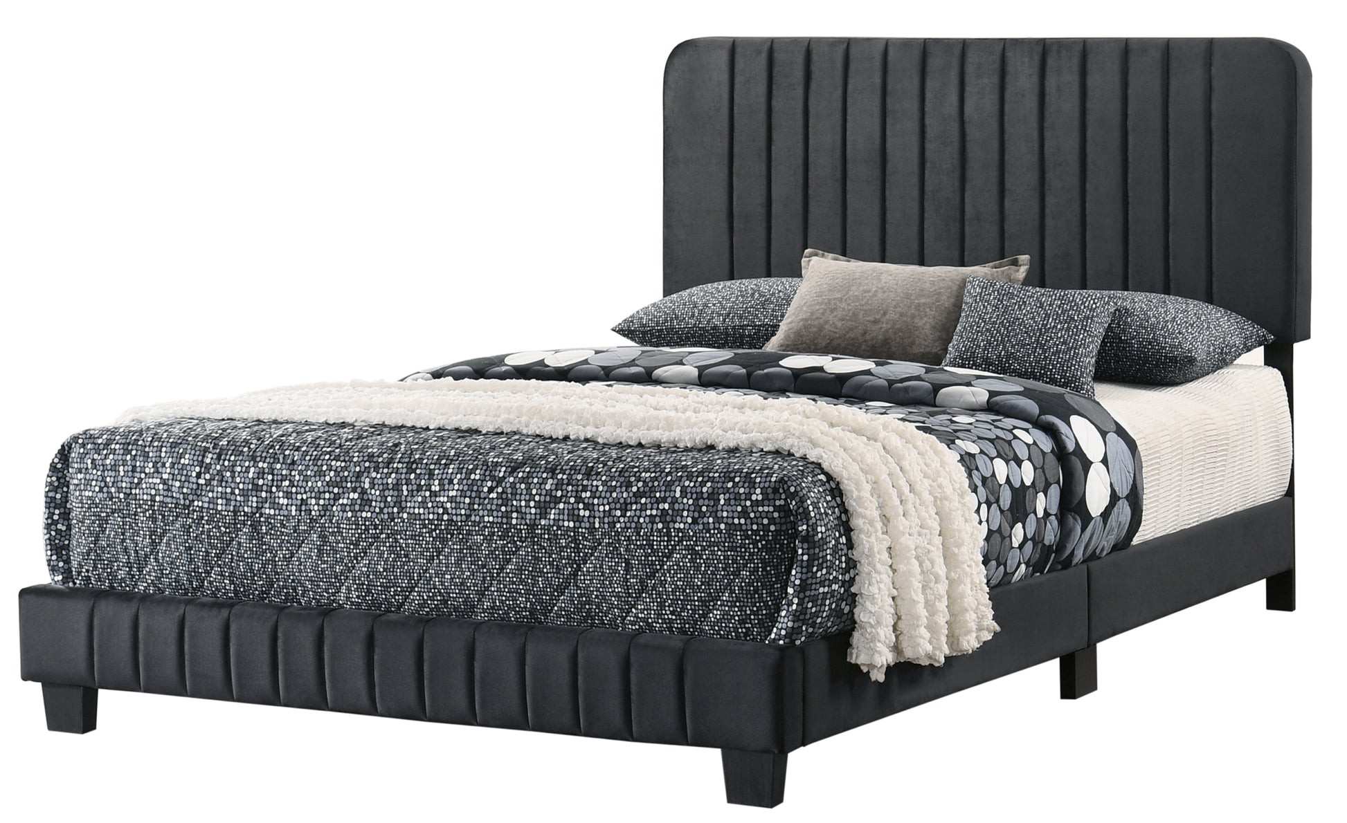 Lodi G0407 Kb Up King Bedblack Black Foam Velvet