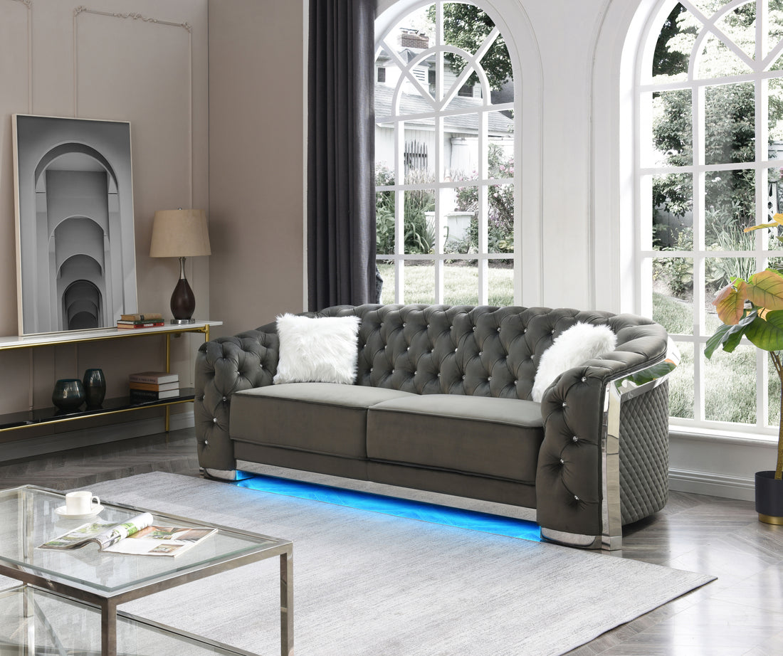 Sapphire G0590A S Sofagray Gray Foam Velvet