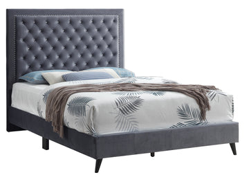 Alba G0608 Qb Up Queen Bedgray Gray Foam Velvet