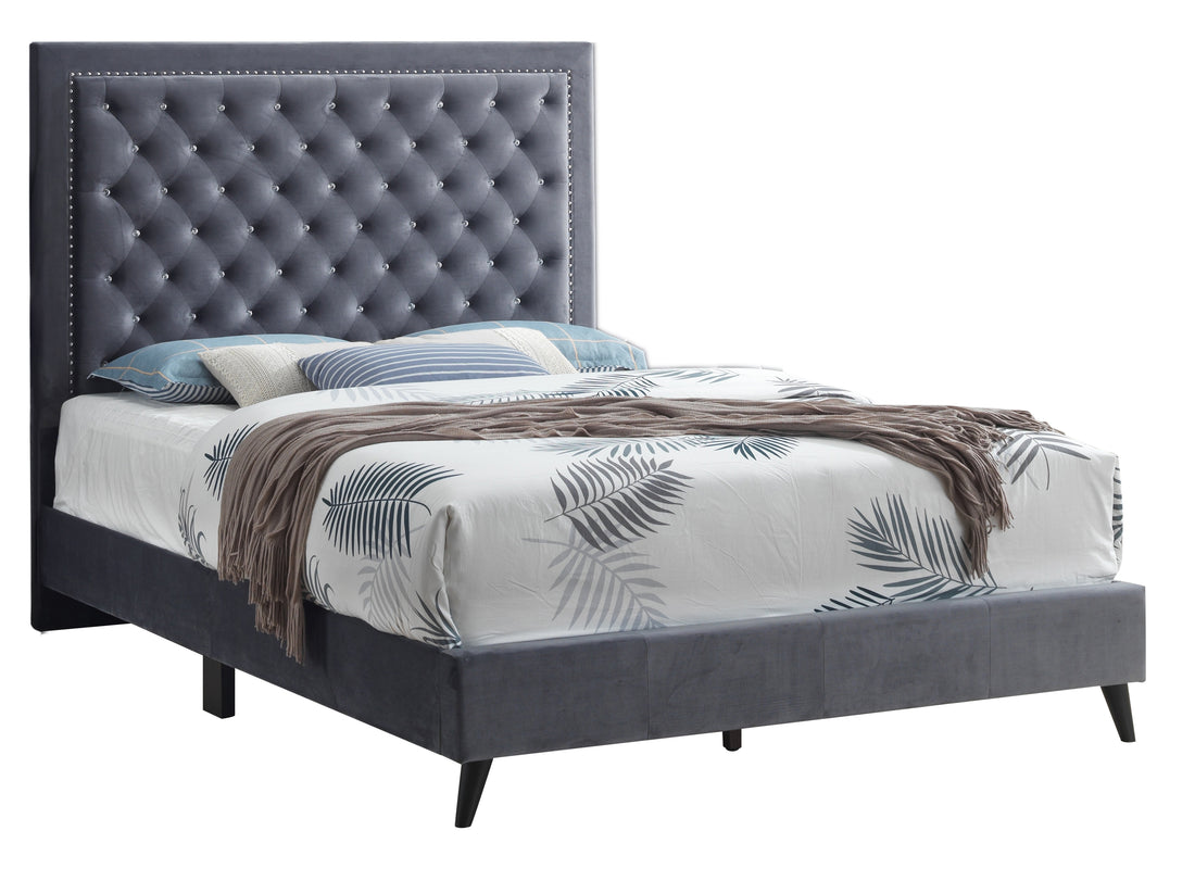 Alba G0608 Kb Up King Bedgray Gray Foam Velvet