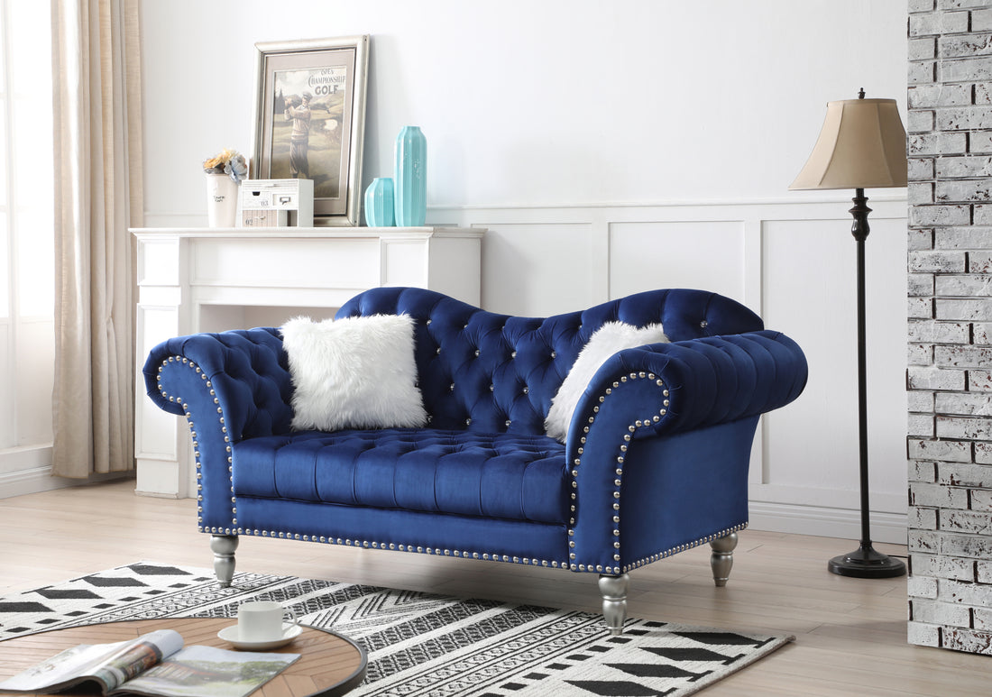 Wilshire G0953A L Loveseatblue Blue Foam Velvet