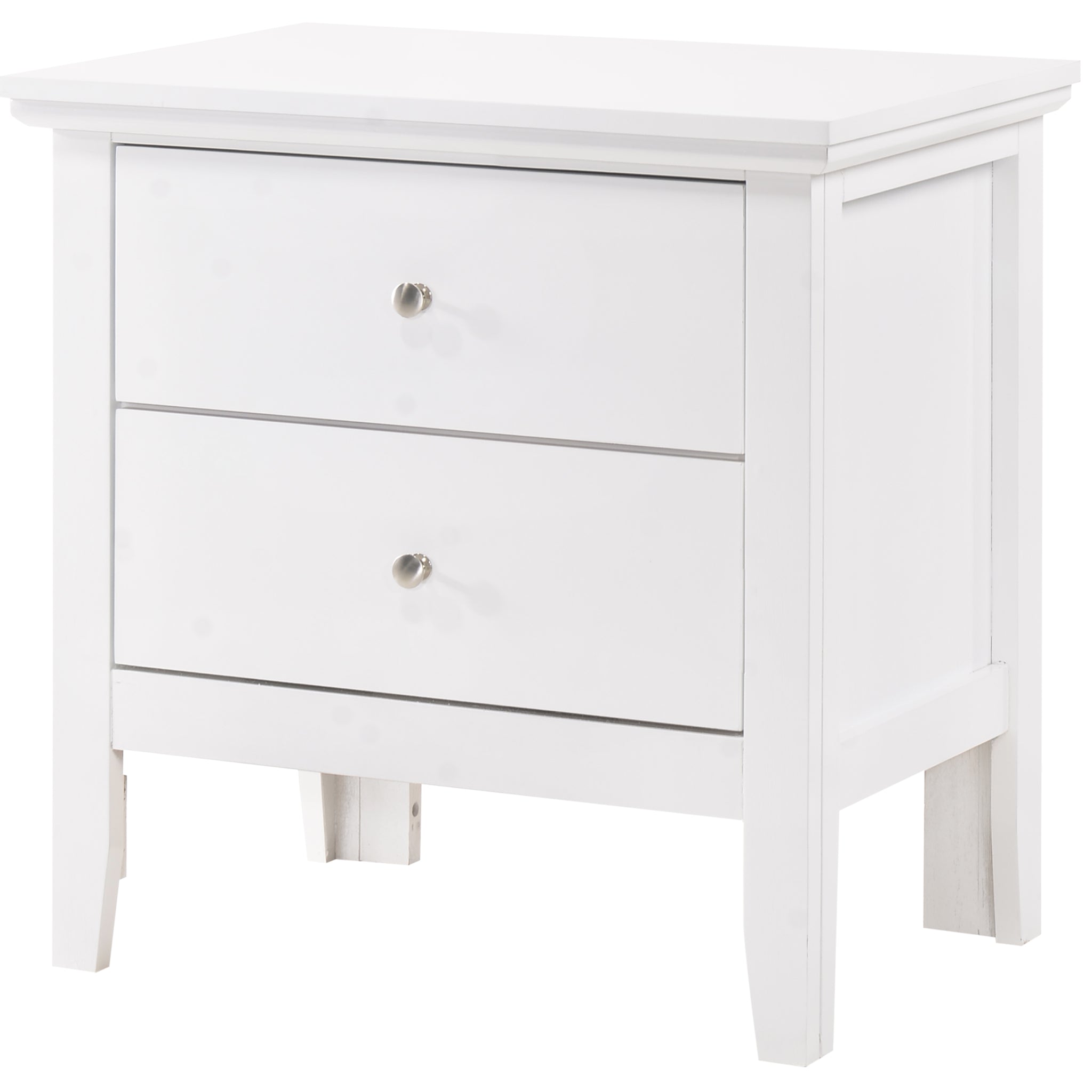 Elegant White Transitional Nightstand White Particle Board