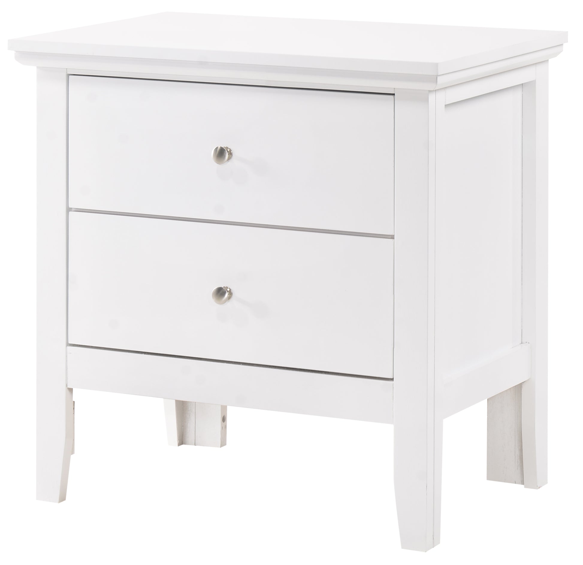 Elegant White Transitional Nightstand White Particle Board