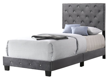 Suffolk G1401 Tb Up Twin Bedgray Gray Foam Velvet