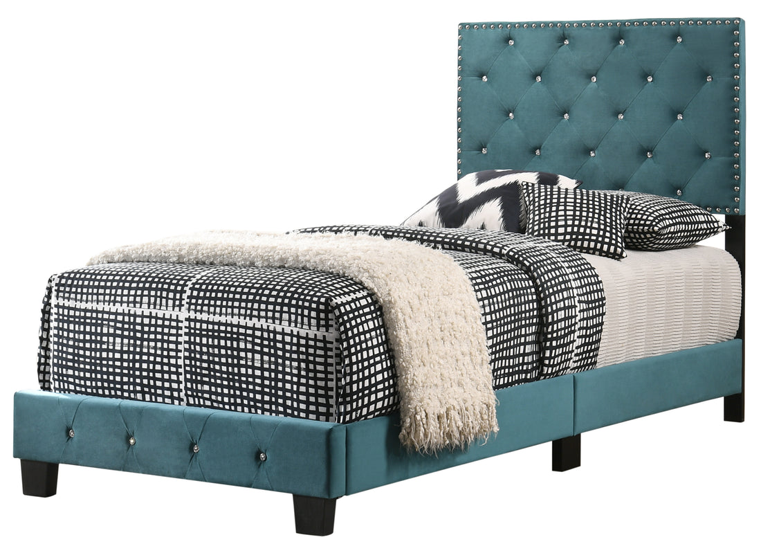 Suffolk G1404 Tb Up Twin Bedgreen Green Foam Velvet