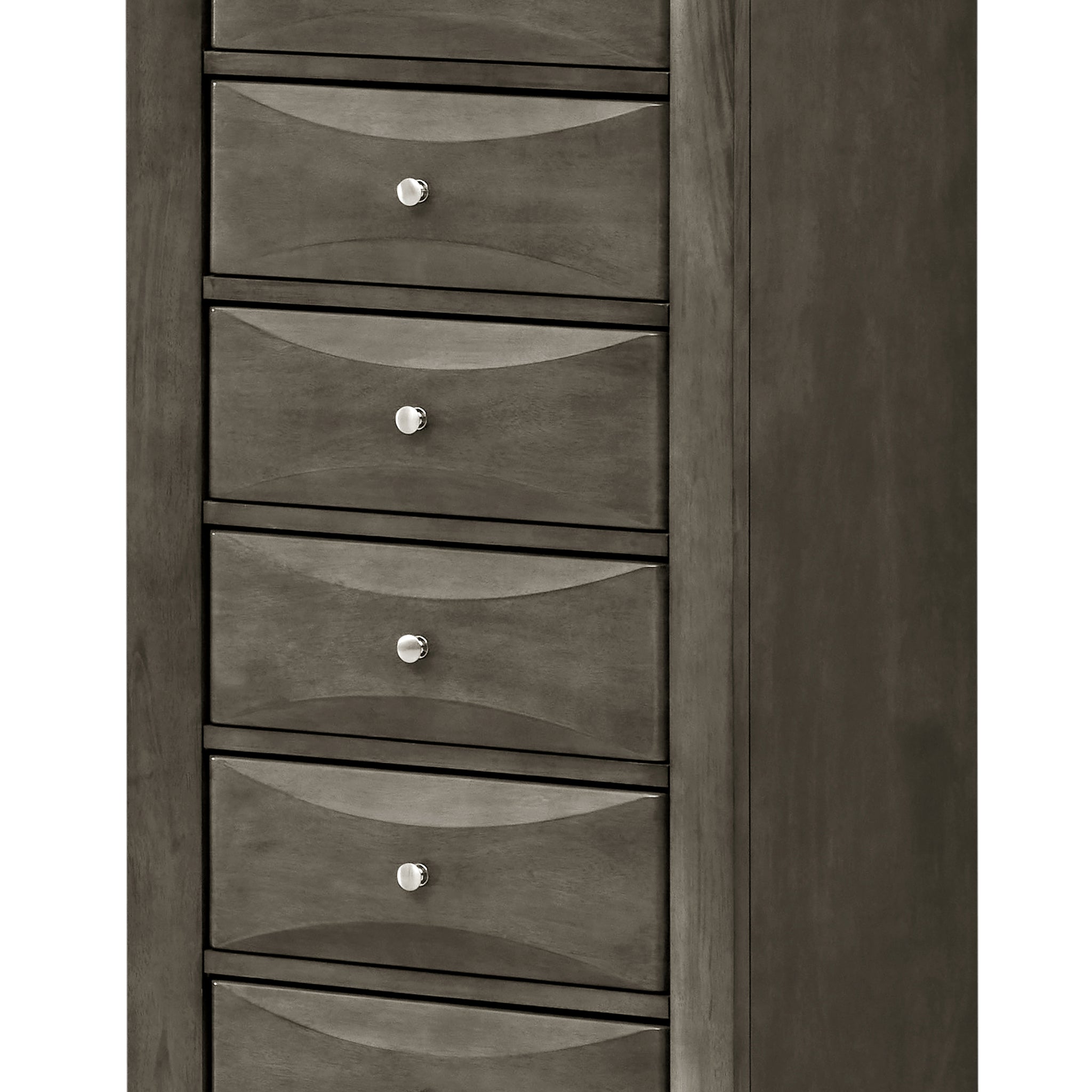 Marilla G1505 Lc 7 Drawer Lingerie Chestgray Gray Particle Board