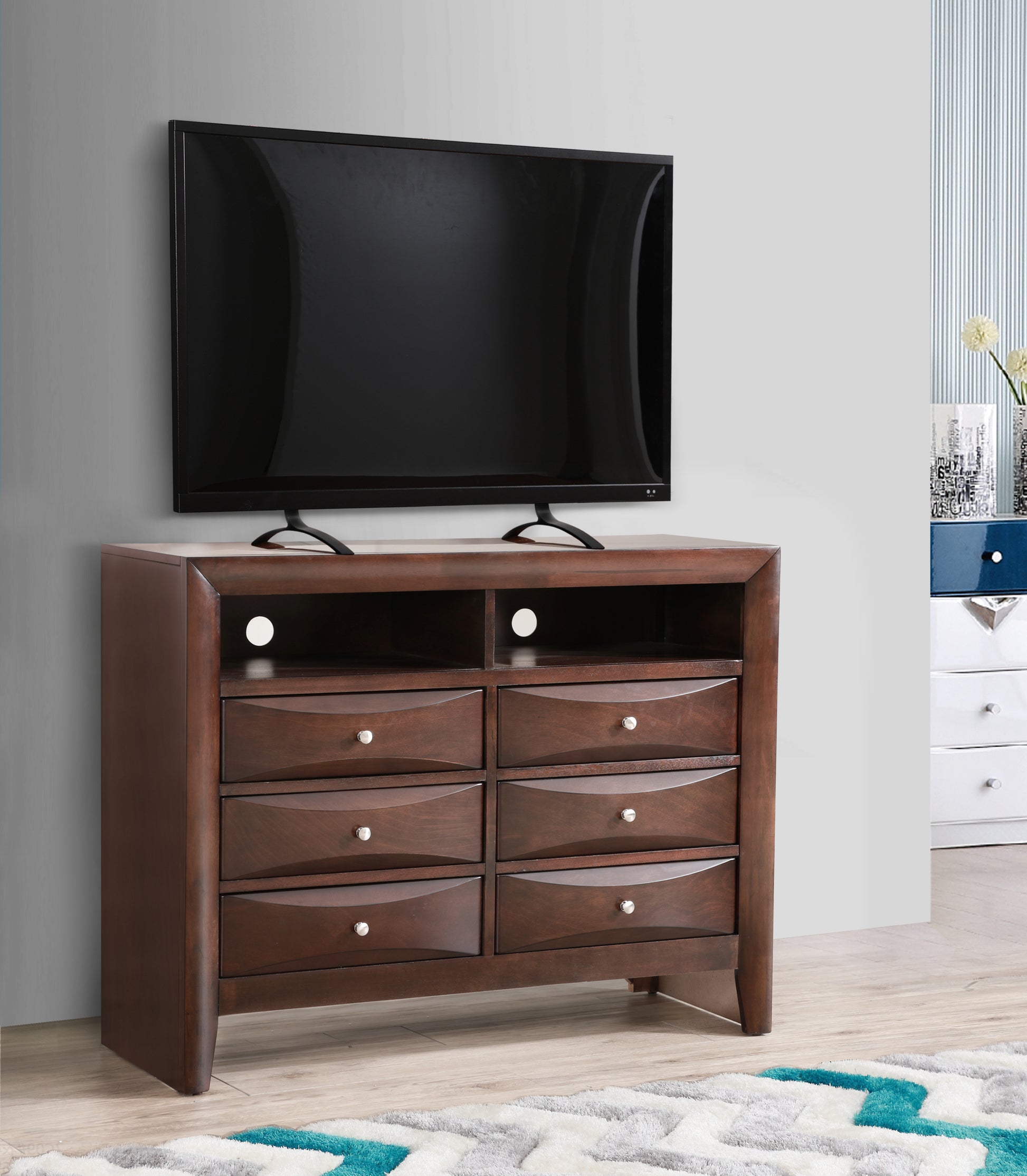 Marilla G1525 Tv2 Media Chestcappuccino Beige Particle Board