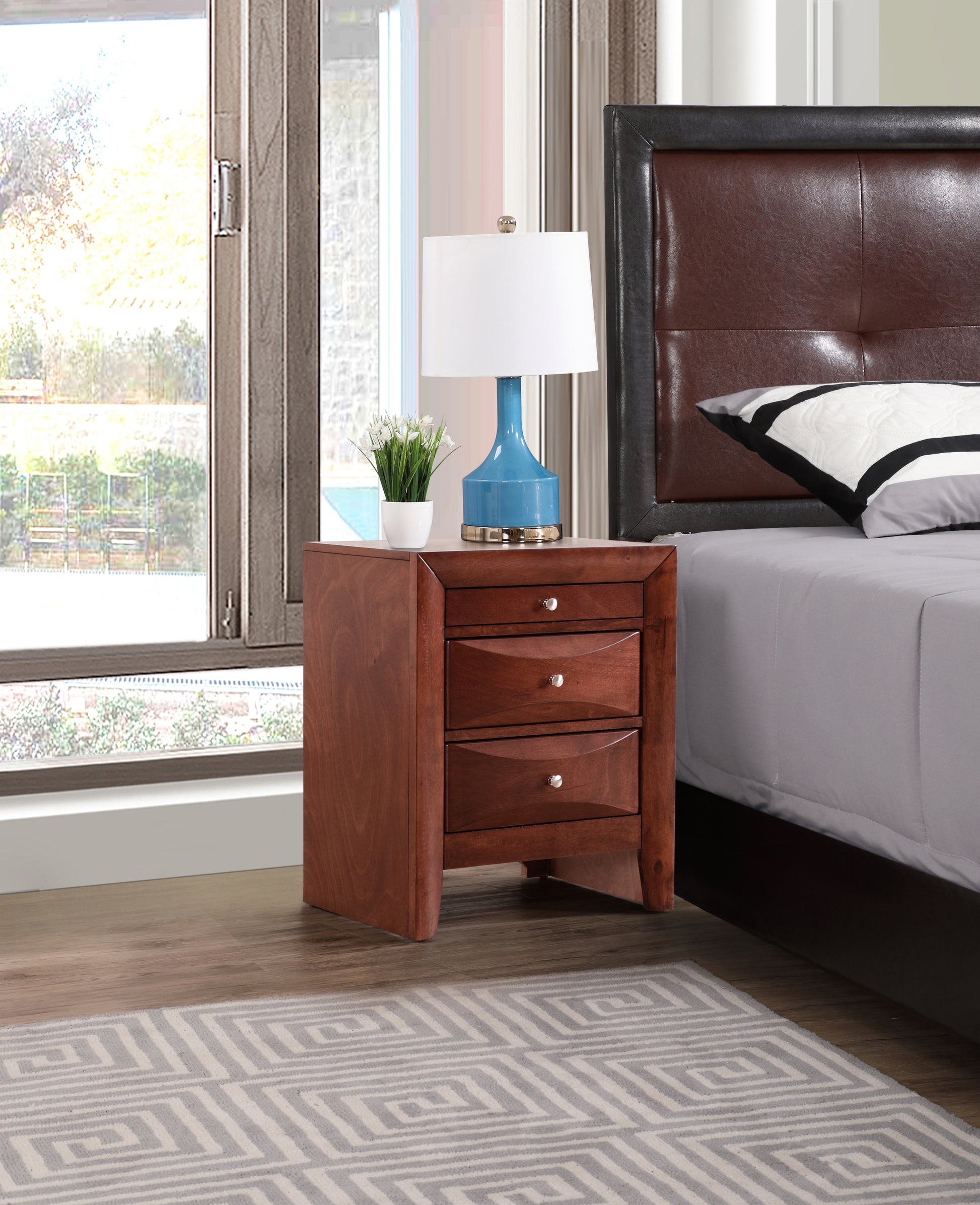 Marilla G1550 N Nightstandcherry Cherry Particle Board