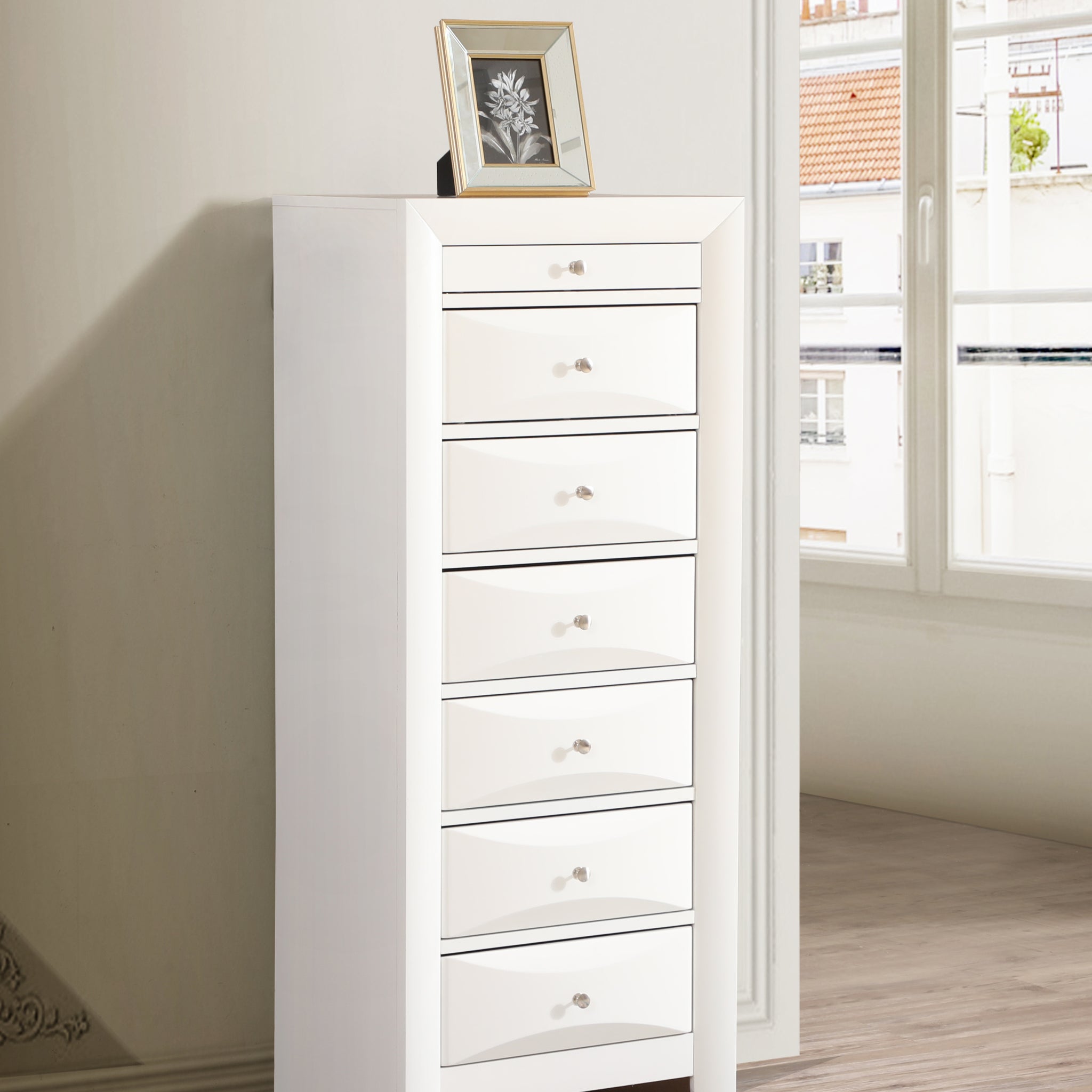 Marilla G1570 Lc 7 Drawer Lingerie Chestwhite White Particle Board