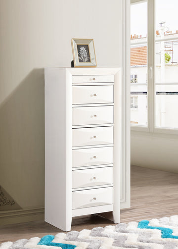 Marilla G1570 Lc 7 Drawer Lingerie Chestwhite White Particle Board