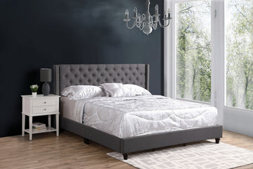 Julie G1904 Kb Up King Upholstered Bedgray King Gray Foam Fabric