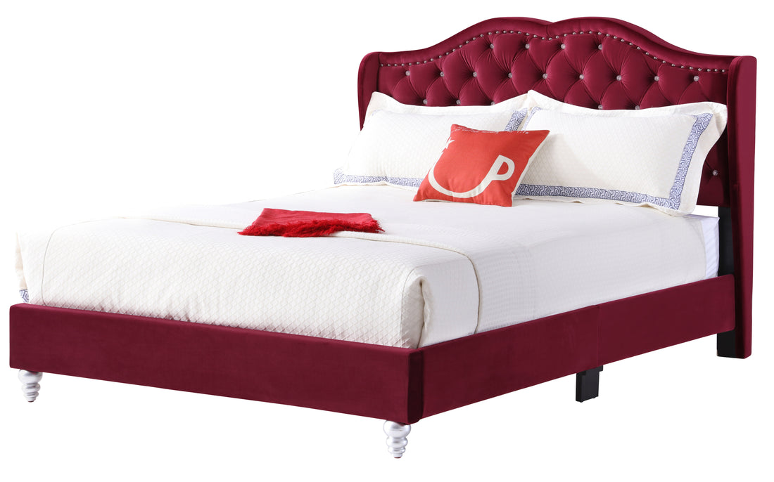Joy G1933 Kb Up King Upholstered Bedcherry Cherry Foam Velvet