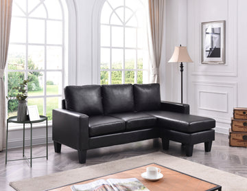Jenna G213 Sch Sofa Chaiseblack Black Foam Pu
